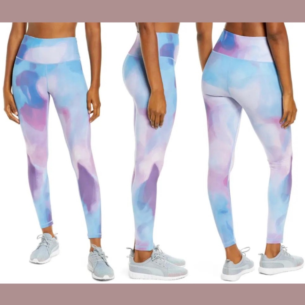 NWT Zella [ XL ] Live In High‎ Waist Ankle Leggings in Purple Mult Swan